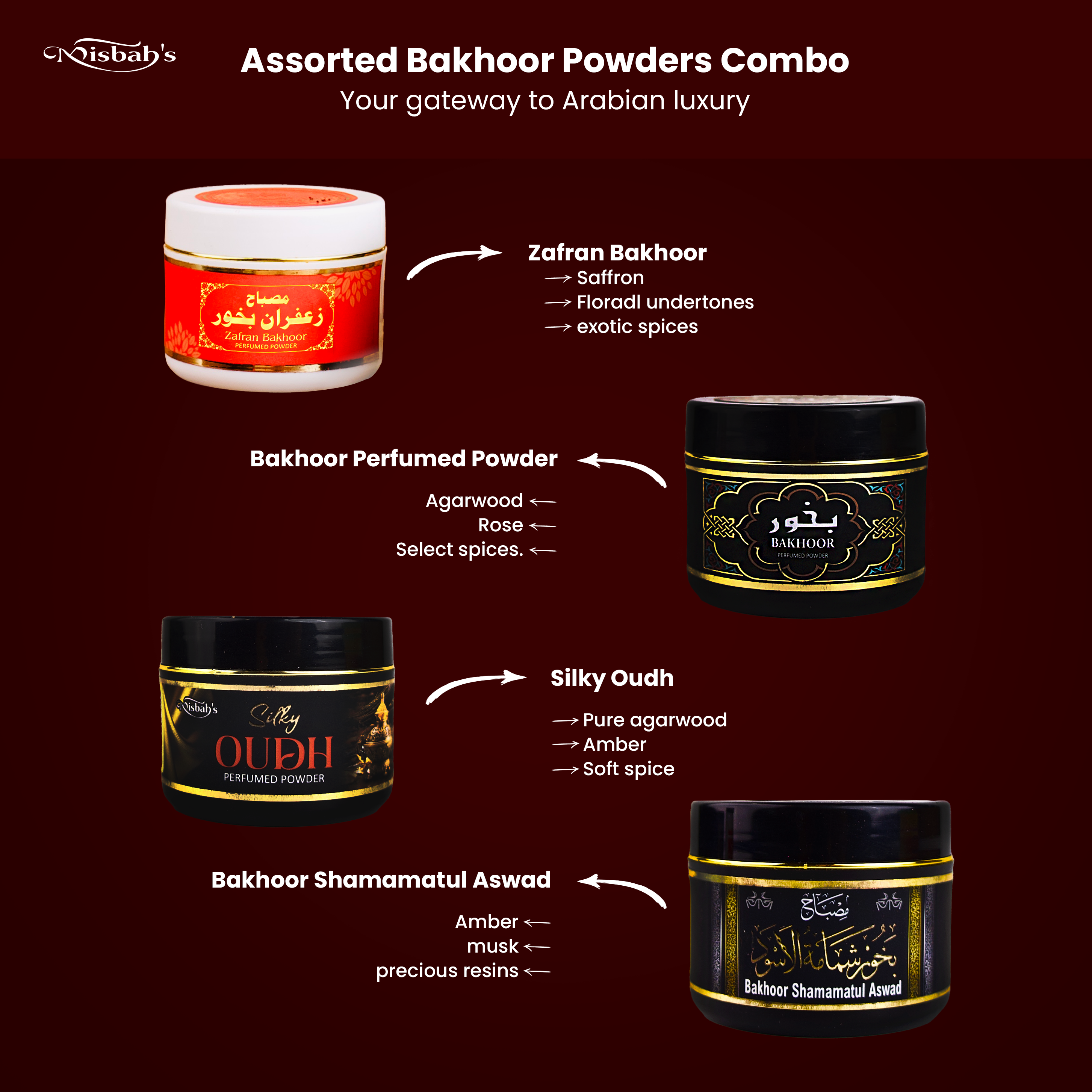 Bakhoor Powder Assorted Pack (Pack of 4)